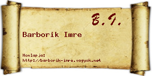 Barborik Imre névjegykártya