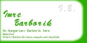 imre barborik business card